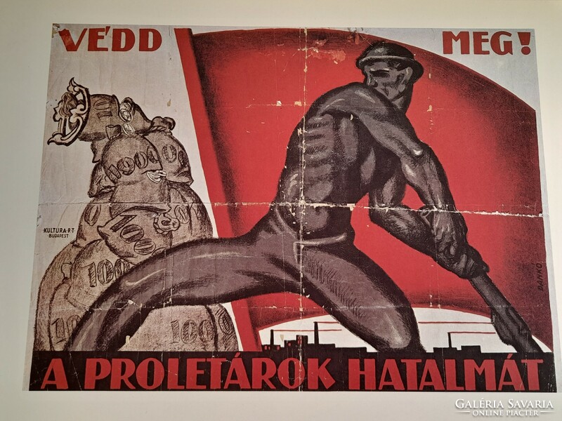 1,-Ft Szovjet soviet kommunista tanácsköztársaság mozgalmi plakát offset 1959.   20.