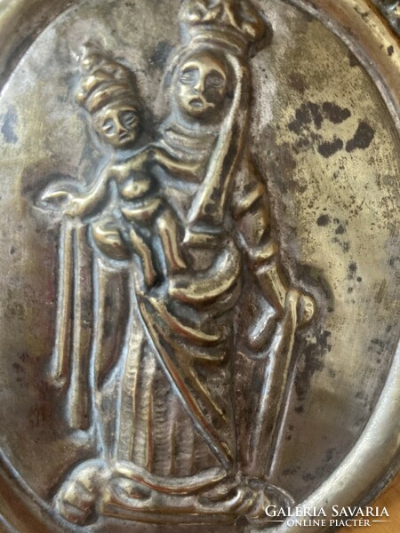 Mary's little Jesus ex voto silver-plated copper