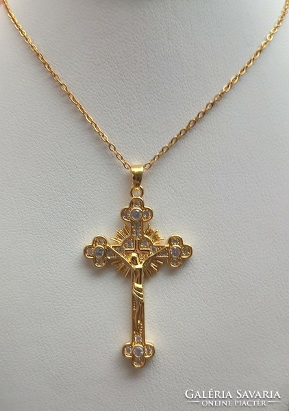 Gold-plated cross necklace