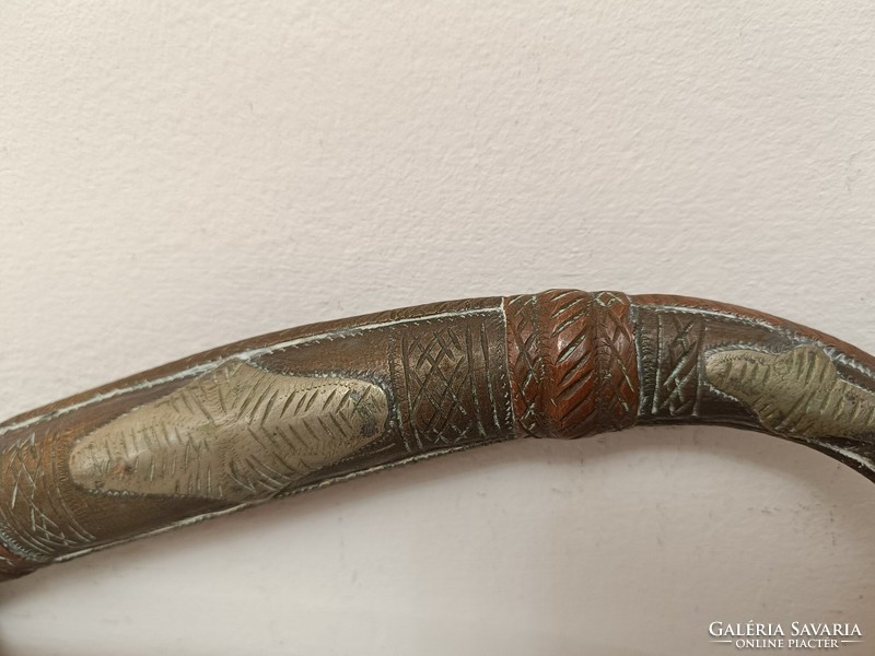 Antik Jambiya arab perzsa Szíria Marokkó berber tőr fém rátétes réz kés fegyver XIX. sz. 829 8270