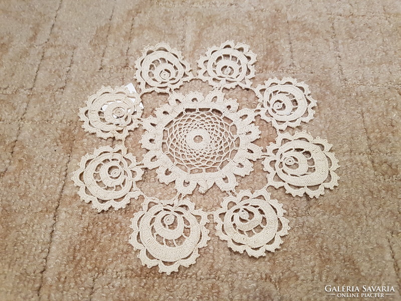 Crochet showcase lace tablecloths beige