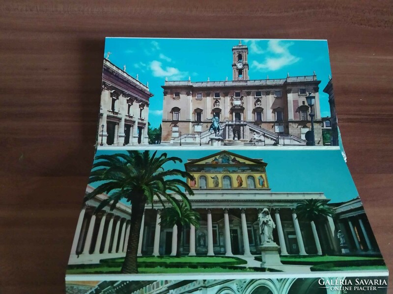 Olaszország,Róma nevezetességei, 21 fotó, leporello, 15,5 cm x 8 cm