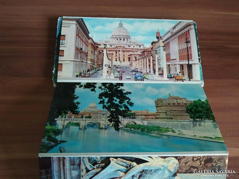 Olaszország,Róma nevezetességei, 21 fotó, leporello, 15,5 cm x 8 cm