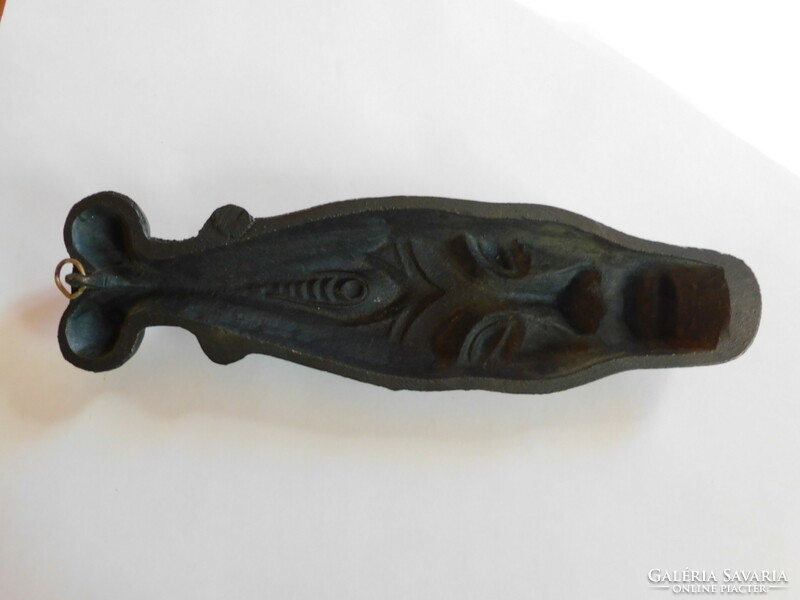 Bronz fali maszk - afrikai törzsi fej 28.5 cm