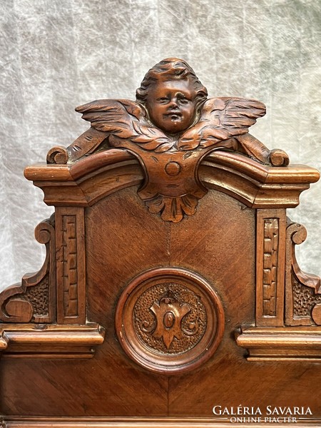 Komplett 8 részes antik 200 éves angyalos hálószoba garnitúra bölcsővel - Firenzéből