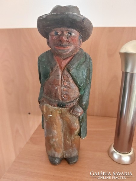 Marked, carved wooden statue from 1945 approx. 22 cm