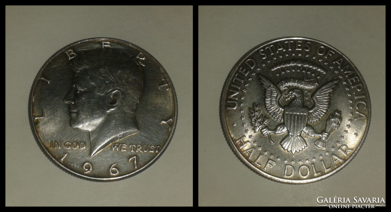 Kennedy silver half dollar 1967