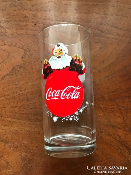 Coca-Cola üveg pohár. Mikulással. 13x6 cm