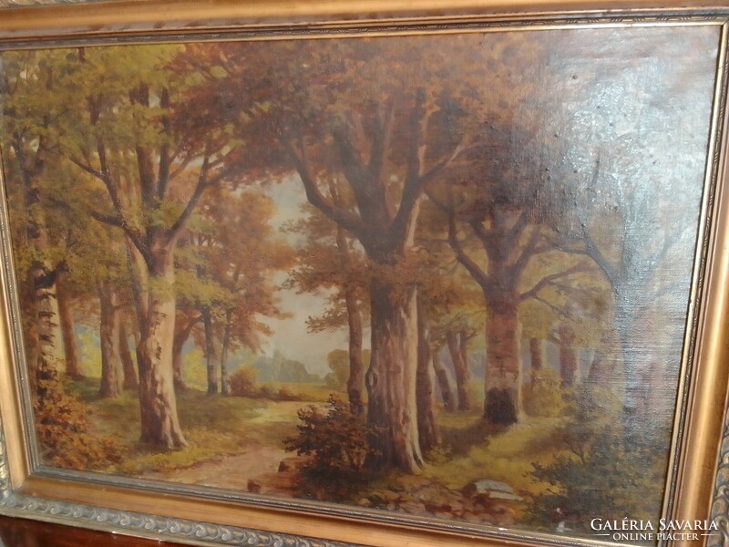 Antique painting by József Karczaghy, rarity, signed, large size! Good condition!