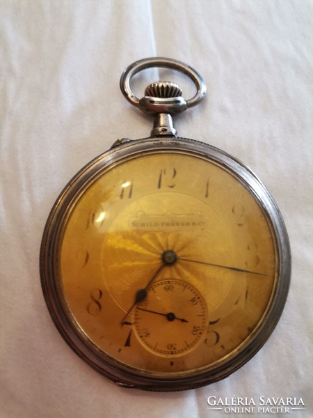 Silver pocket watch, beautiful schild freres brand and runs accurately