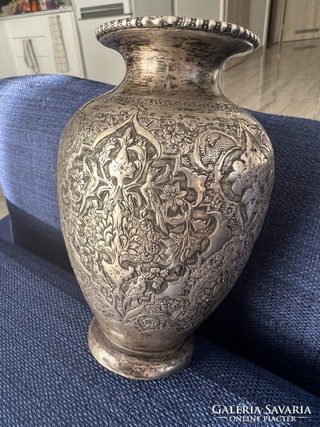 Antique Iranian silver vase