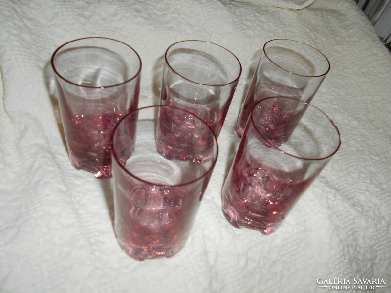 5 thick-bottom glass cups with color gradient -- the price refers to 5 pcs