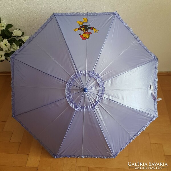Új, Disney Donald kacsa mintás fodros félautomata gyerek esernyő síppal