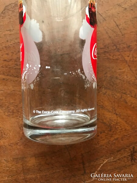 Coca-cola glass cup. With Santa Claus. 13X6 cm