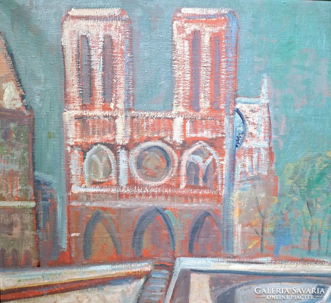 Lipót Böhm (Poldi): the Parisian Notre-Dame (oil, canvas)