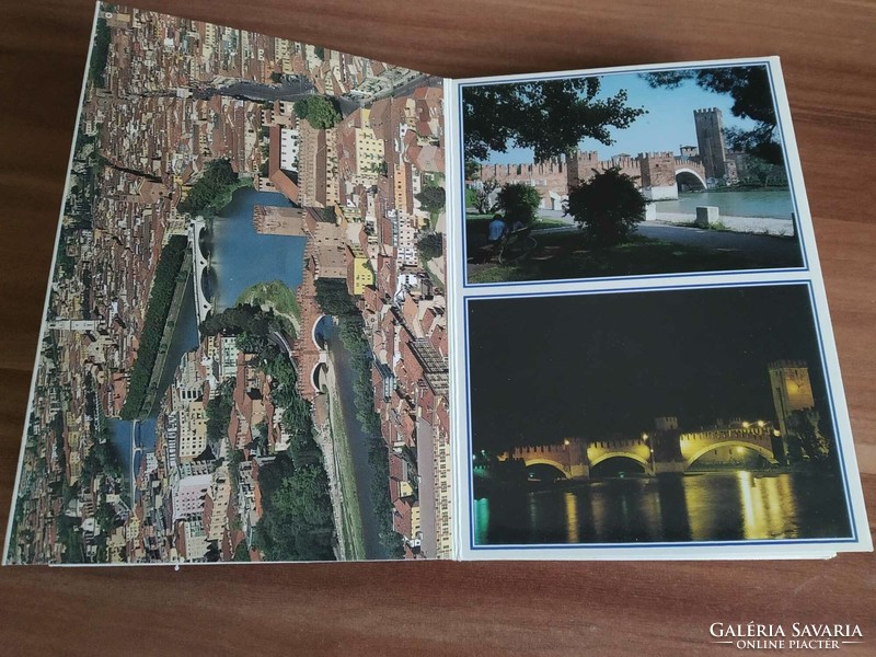 Olaszország, Verona nevezetességei, 37 fotó és egy térkép, leporello, 15 cm x 10 cm