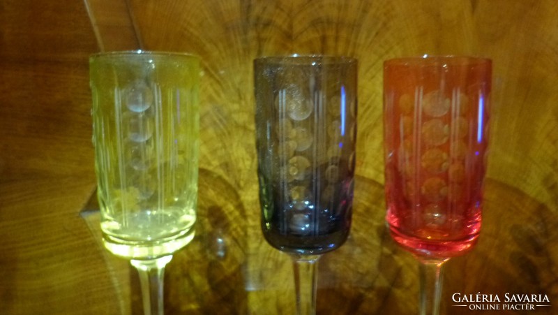 6 Pcs. Colored glass cup.