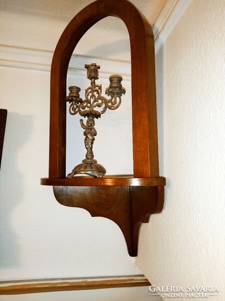 Antique, Biedermeier wall walnut corner shelf in very nice condition