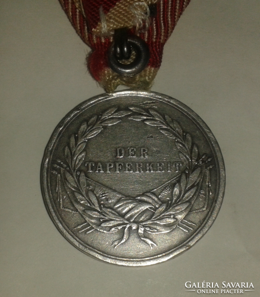 József Ferenc - silver valor medal, der tapferkeit, with matching ribbon (damaged)