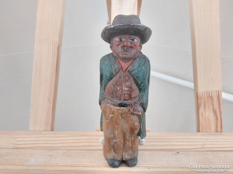 Marked, carved wooden statue from 1945 approx. 22 cm