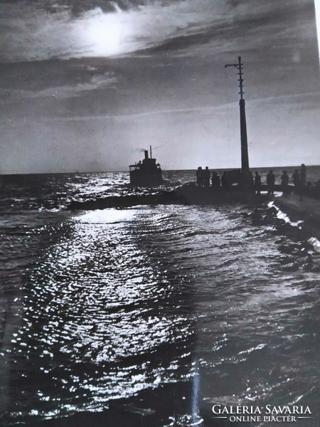 Balaton, greetings from siófs, ship, pier, from 1953