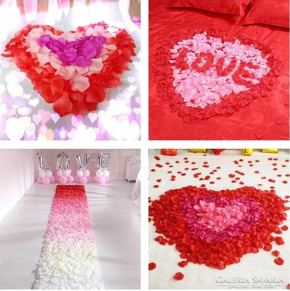 Packs of 100 textile flower petals, rose petals, petals in pink color