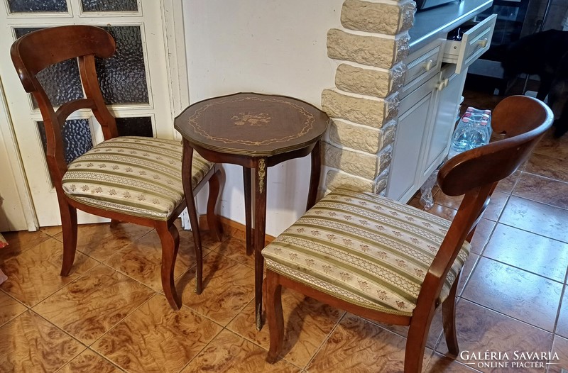 Living room table, pedestal table, coffee table, neo rococo inlaid copper table