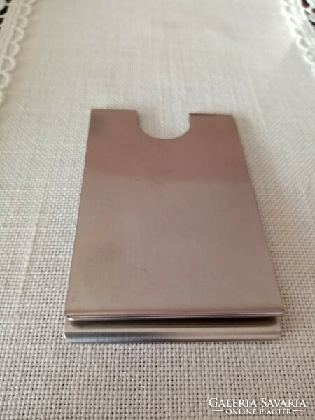 New Scandinavian / Danish georg jensen metal silver industrial artist credit card holder