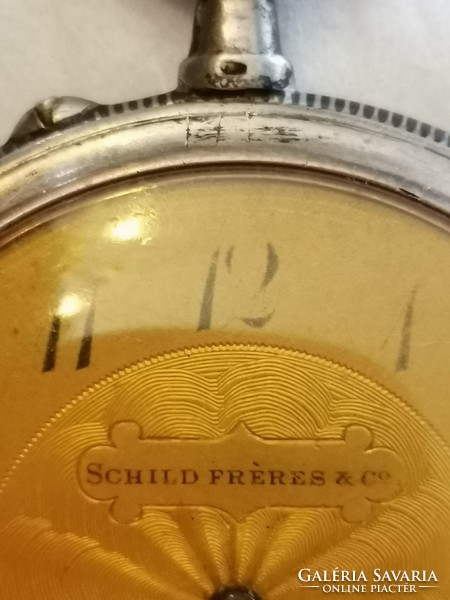 Silver pocket watch, beautiful schild freres brand and runs accurately