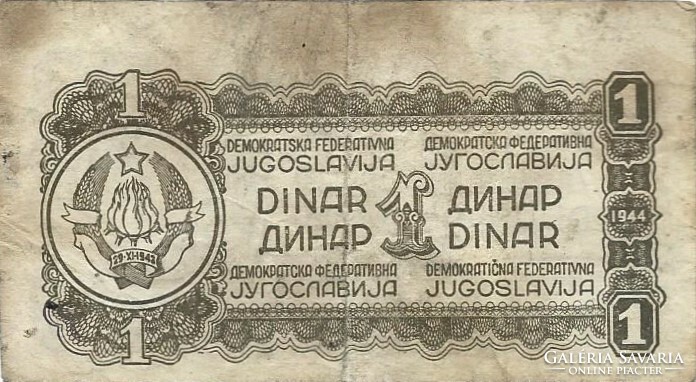 1 dinár 1944 Jugoszlávia