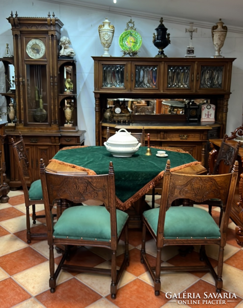 Monarchical Neo-Renaissance dining room and living room furniture collection