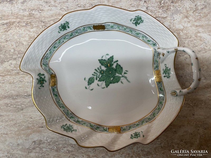 Herendi porcelán, Apponyi mintás - levél formájú 20x17,5