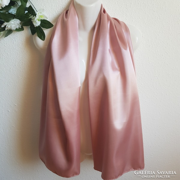 New, custom-made powder pink satin scarf, shawl, shawl, stole