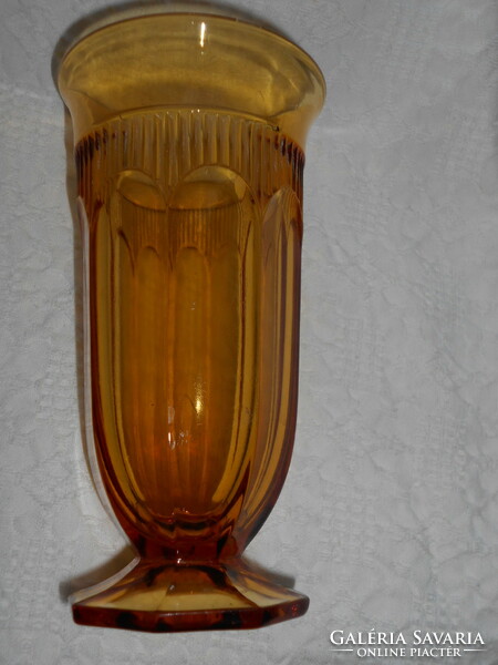 Old amber colored glass vase