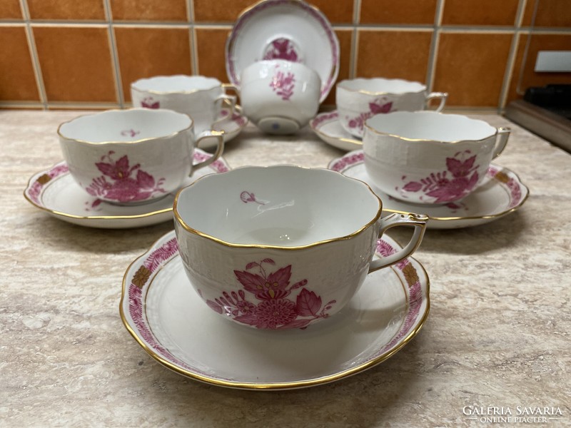 Herend Appony patterned tea set, six pieces