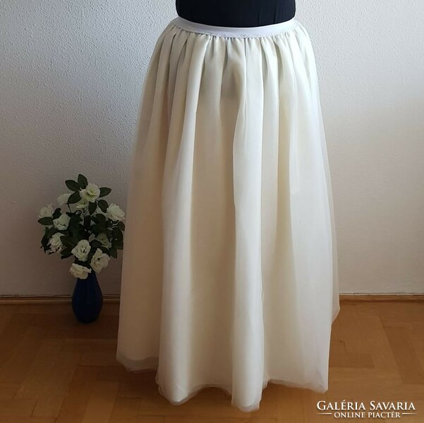 New, custom-made ecru tulle skirt, bridal long, maxi skirt