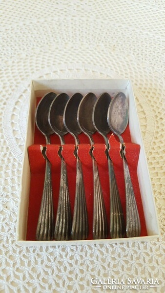 6 silver-plated mocha spoons, in a box