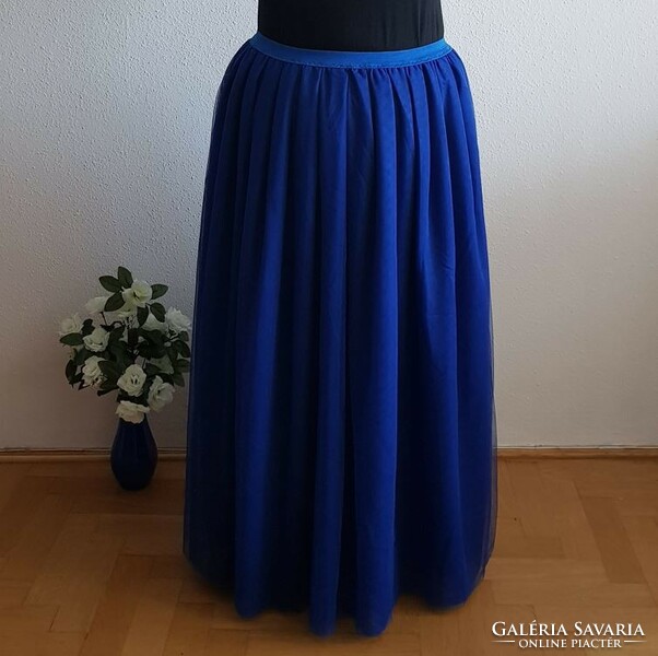 New, custom-made royal blue tulle skirt, bridesmaid long, maxi skirt