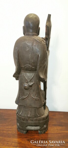 Old Chinese carved wooden statue