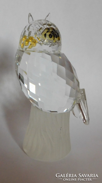 Bagoly- csiszolt tömör üveg figura/lervélnehezék