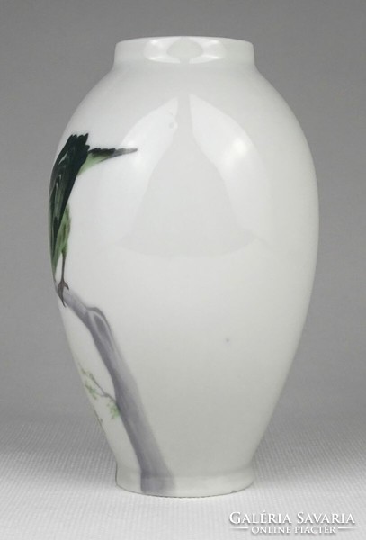 1P793 Régi kisméretű madaras porcelán váza 13 cm