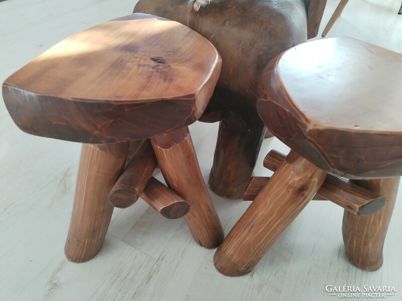 Coffee house, corner furniture - Indian style / elephant table + 2 chairs