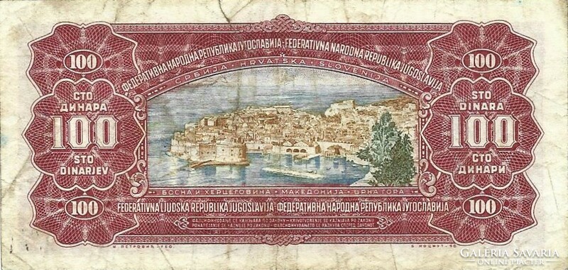 100 dinár 1955 Jugoszlávia 2.