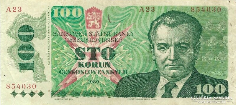 100 Koruna 1989 Czechoslovakia 1.