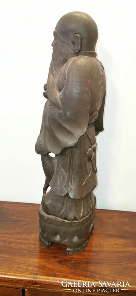 Old Chinese carved wooden statue