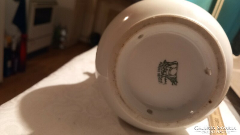 Rrr! Marked porcelain yogurt jar with tin lid (late 1800s)
