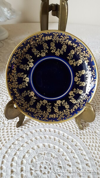 6 pcs. Lindner kueps bavaria, gilded, cobalt blue porcelain saucers