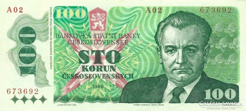 100 Korun crowns 1989 Czechoslovakia 3. Beautiful