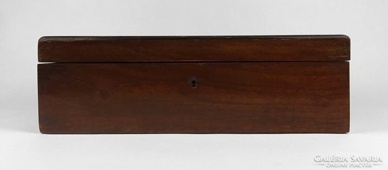 1P812 antique veneered wooden box card box 9 x 21 x 29 cm