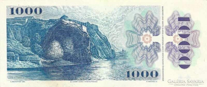 1000 korun korona 1985 Csehszlovákia 3. Gyönyörű
